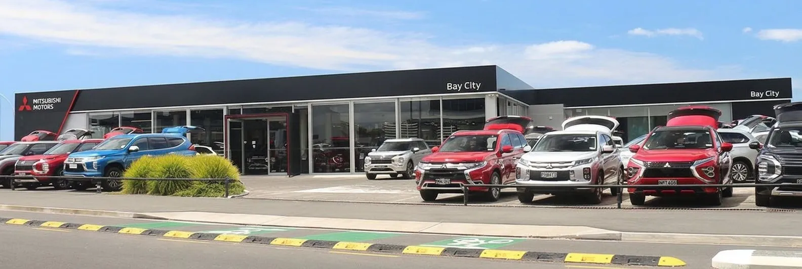 Bay City Mitsubishi dealership exterior in Tauranga
